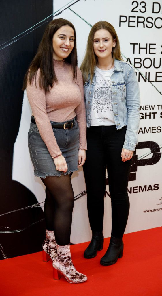 Sarah Lamb and Amy McShane pictured at a special preview screening of M. Night Shyamalan’s new film SPLIT at ODEON Point Village. SPLIT is in cinemas nationwide January 20th. Picture Andres Poveda