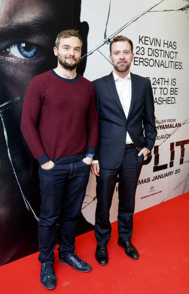 Dermot O'Donnel and Paul Fitzpatrick pictured at a special preview screening of M. Night Shyamalan’s new film SPLIT at ODEON Point Village. SPLIT is in cinemas nationwide January 20th. Picture Andres Poveda