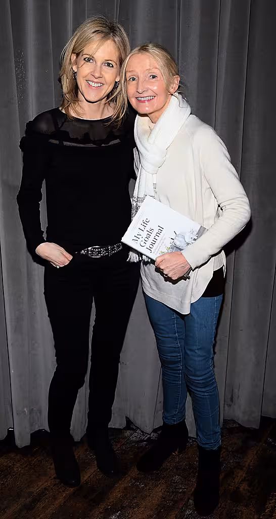Sinead Moriarty and Claudia Carroll at the launch of Andrea Hayes's book My Life Goals Journal at Farrier and Draper, Dublin. Picture: Brian McEvoy.