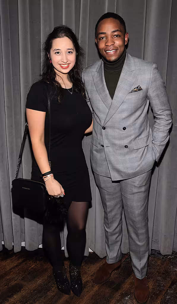 Nirina Plunkett and Lawson Mpame at the launch of Andrea Hayes's book My Life Goals Journal at Farrier and Draper, Dublin. Picture: Brian McEvoy.