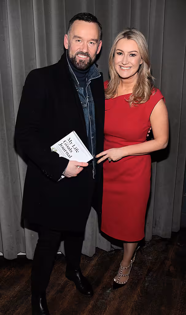 Brendan Courtney and Andrea Hayes at the launch of Andrea Hayes's book My Life Goals Journal at Farrier and Draper, Dublin. Picture: Brian McEvoy.