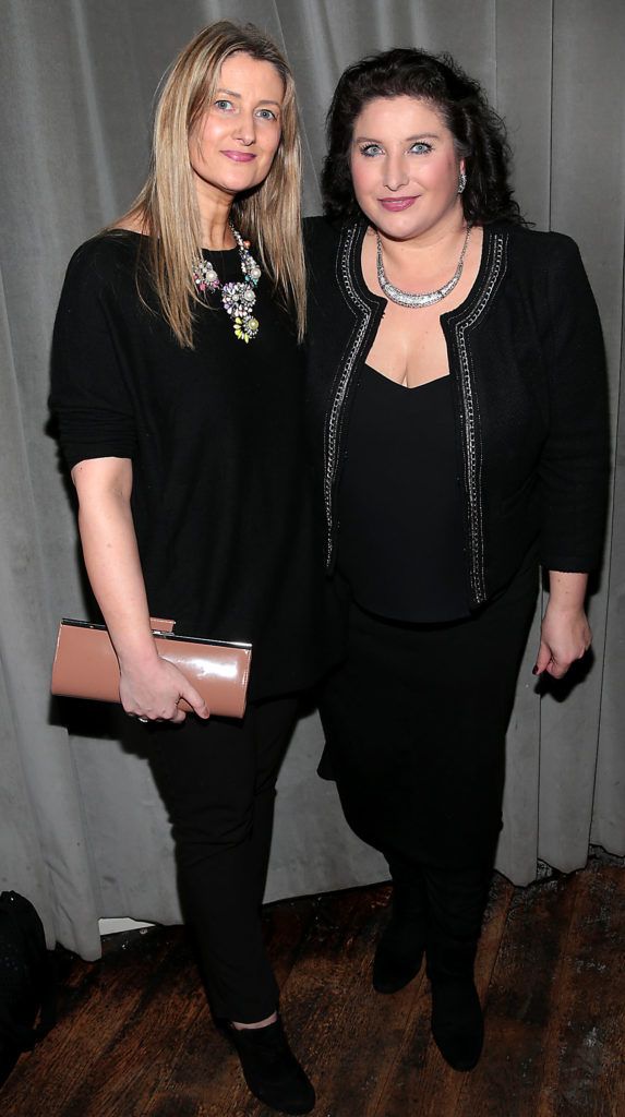 Paula Clerkin and Karen Berry at the launch of Andrea Hayes's book My Life Goals Journal at Farrier and Draper, Dublin. Picture: Brian McEvoy.