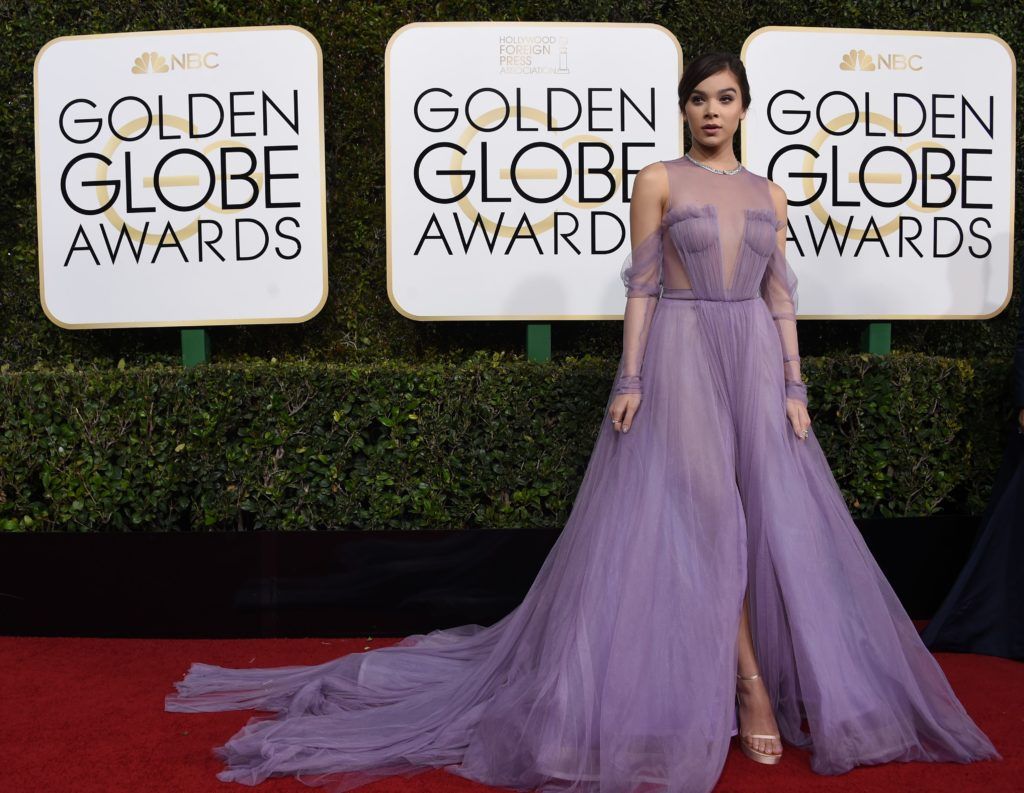 Hailee Steinfeld arrives at the 74th annual Golden Globe Awards, January 8, 2017, at the Beverly Hilton Hotel in Beverly Hills, California.  (Photo VALERIE MACON/AFP/Getty Images)