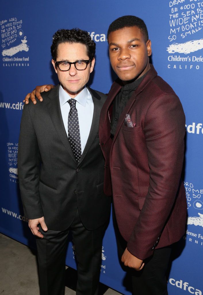 J.J. Abrams and John Boyega (R) attend Children's Defense Fund - California Hosts 24th Annual Beat The Odds Awards at Book Bindery on December 4, 2014 in Culver City, California.  (Photo by Jesse Grant/Getty Images for Children's Defense Fund)