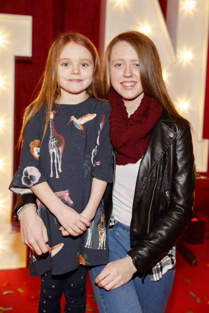 Erin (7) and Sophie (14) Pepperd-Leonard from Cabra pictured at the Irish premiere screening of Illumination's new animation film SING at the Savoy Cinema, Dublin. Picture Andres Poveda