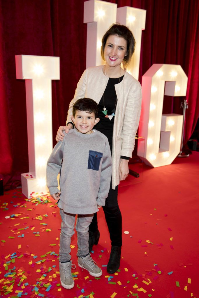 Monty (6) and Kerrie Fonander pictured at the Irish premiere screening of Illumination's new animation film SING at the Savoy Cinema, Dublin. Picture Andres Poveda