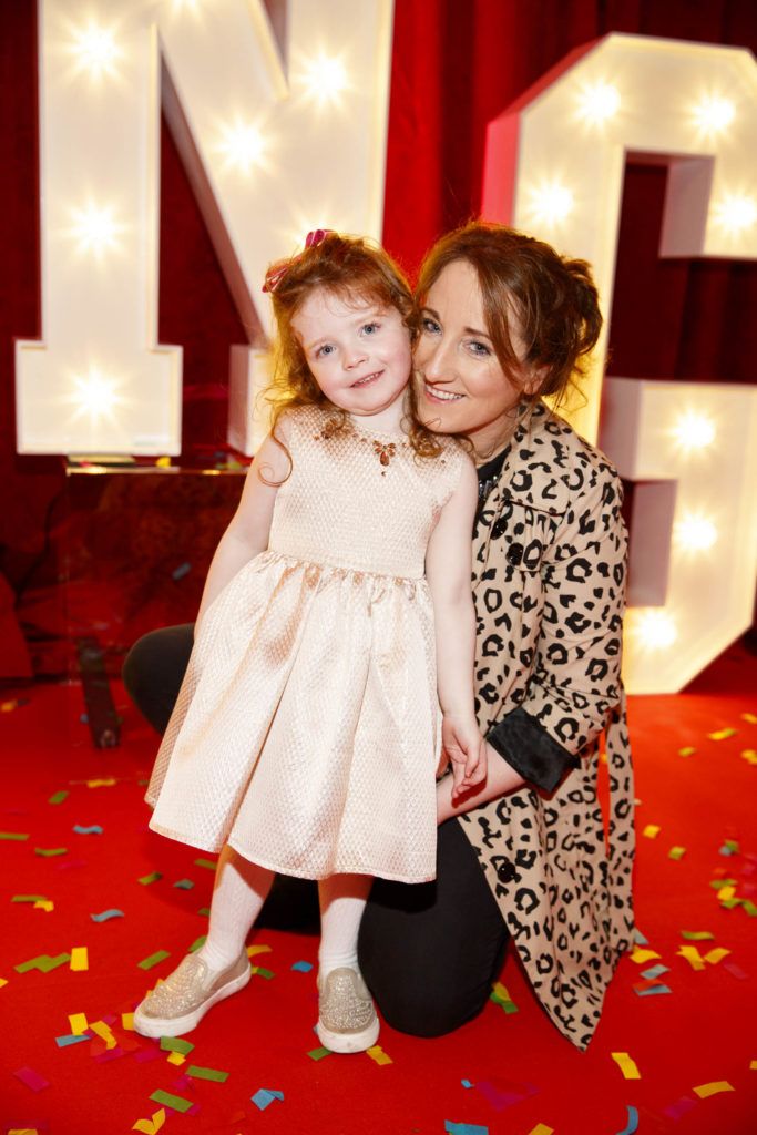 Erin (3) and Benadette Keating from Bray Co.Wicklow pictured at the Irish premiere screening of Illumination's new animation film SING at the Savoy Cinema, Dublin. Picture Andres Poveda