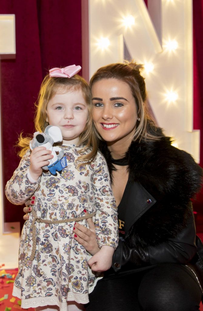 Harper (3) and Shannon Mahony pictured at the Irish premiere screening of Illumination's new animation film SING at the Savoy Cinema, Dublin. Picture Andres Poveda