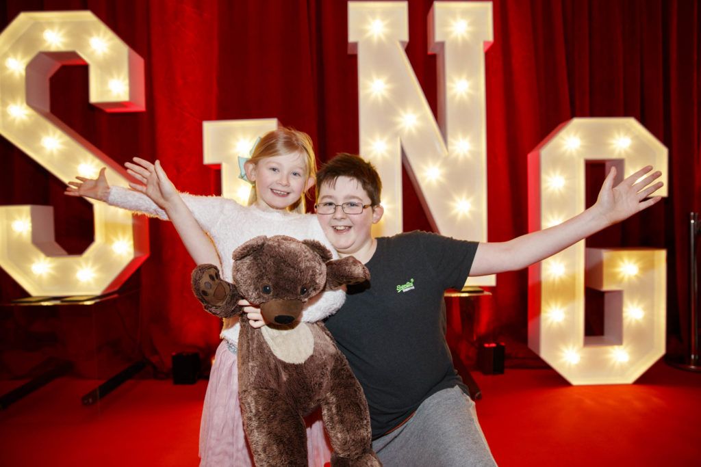Roisin (6) and Evan Hedley (11) pictured at the Irish premiere screening of Illumination's new animation film SING at the Savoy Cinema, Dublin. Picture Andres Poveda