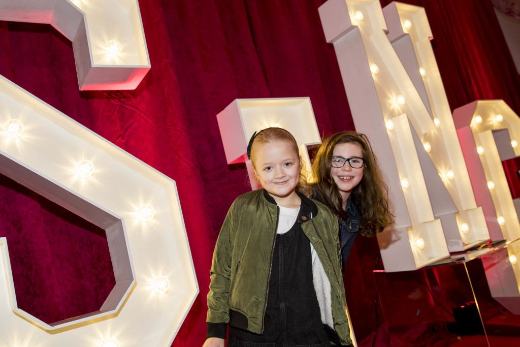 Ruby Fitzpatrick (8) and Sophie Grant (8) pictured at the Irish premiere screening of Illumination's new animation film SING at the Savoy Cinema, Dublin. Picture Andres Poveda