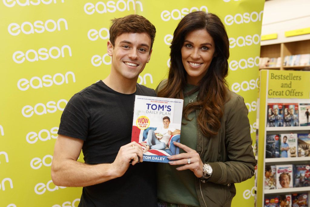 British Diving Olympian, Tom Daley, pictured with Glenda Gilson in Eason Dundrum Town Centre where he was signing copies of his new book, Tom’s Daily Plan. Picture Andres Poveda
