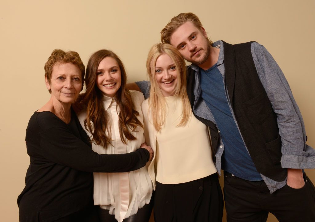 Naomi Foner, and actors Dakota Fanning, Elizabeth Olsen and Boyd Holbrook pose for a portrait during the 2013 Sundance Film Festival at the Getty Images Portrait Studio at Village At The Lift on January 23, 2013 in Park City, Utah.  (Photo by Larry Busacca/Getty Images)