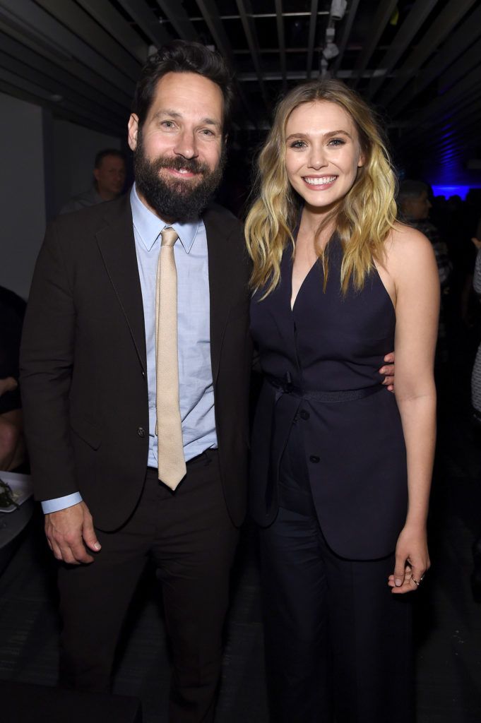 Paul Rudd and Elizabeth Olsen attend the after party for the screening of Marvel's "Captain America: Civil War" hosted by The Cinema Society with Audi & FIJI  at North Cove Marina on May 4, 2016 in New York City.  (Photo by Jamie McCarthy/Getty Images)