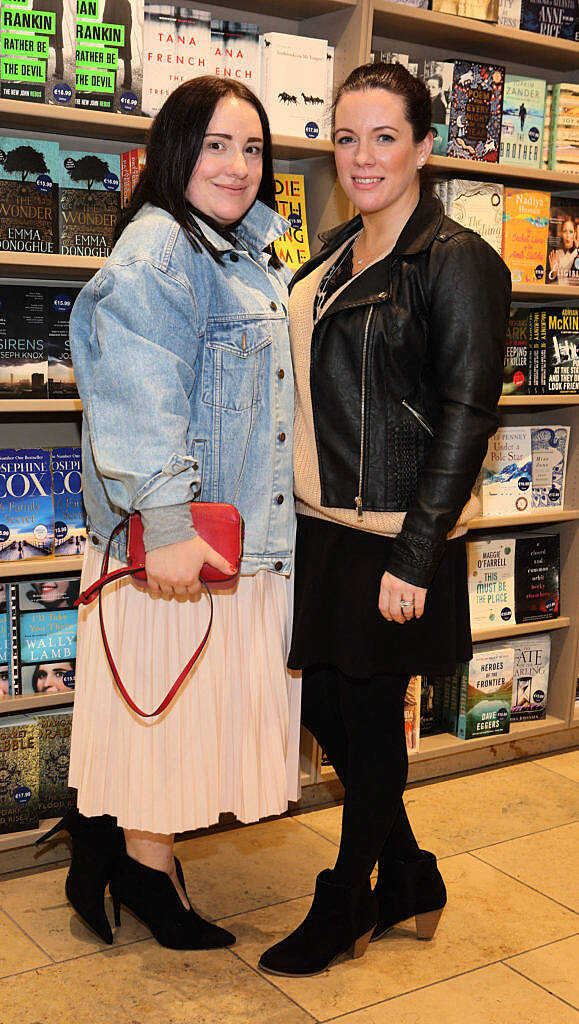 Lindsay Woods and Orla Brassel at the launch of Annmarie O'Connor's new book, The Happy Medium at Dubray Books Grafton Street Dublin (Picture Brian McEvoy).