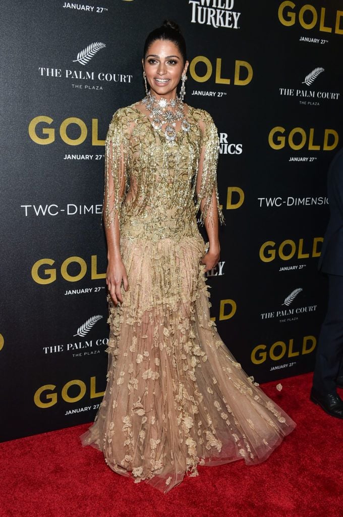 Camila Alves attends the world premiere of 'Gold' hosted by TWC - Dimension with Popular Mechanics, The Palm Court & Wild Turkey Bourbon at AMC Loews Lincoln Square 13 theater at AMC Loews Lincoln Square 13 theater on January 17, 2017 in New York City.  (Photo by Mike Coppola/Getty Images)