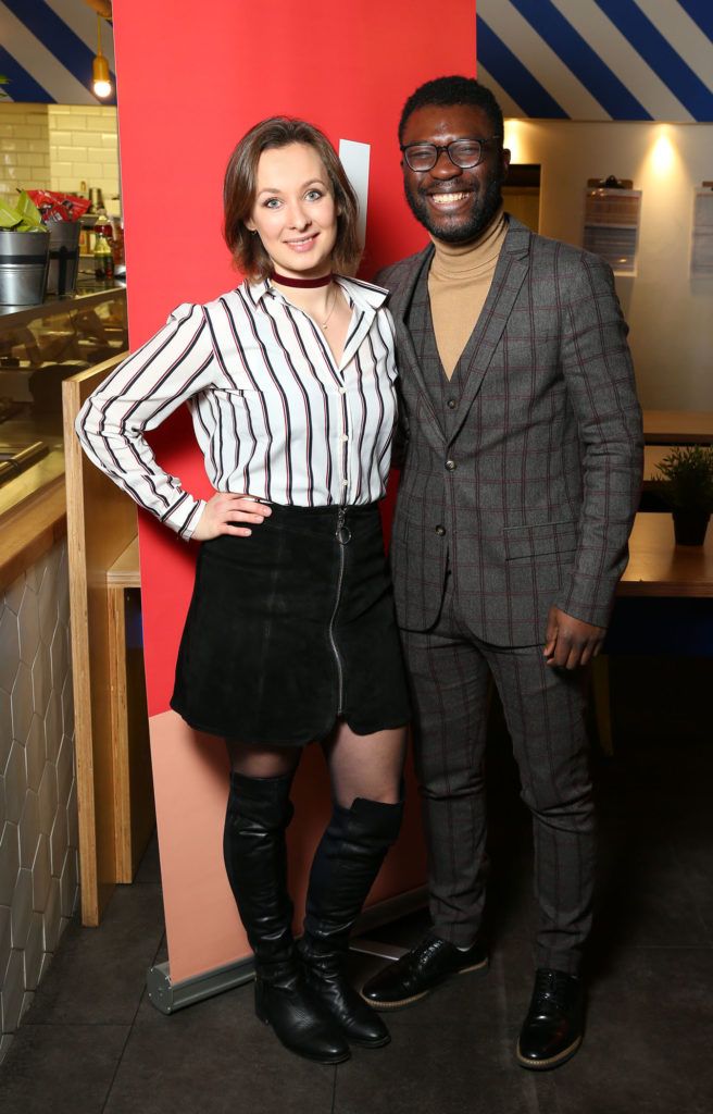 Pictured are Emilia Rowan from Cocu and Timi Ogunyemi as model and award winning cookbook author Roz Purcell hosted a special culinary event last night, alongside the online food delivery service Deliveroo and Cocu Executive Chef, Emilia Rowan at Cocu on Hatch St upper, D1. Pic: Marc O'Sullivan