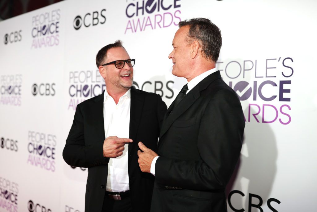 LOS ANGELES, CA - JANUARY 18:  Actors Dave Coulier (L) and Tom Hanks attend the People's Choice Awards 2017 at Microsoft Theater on January 18, 2017 in Los Angeles, California.  (Photo by Christopher Polk/Getty Images for People's Choice Awards)