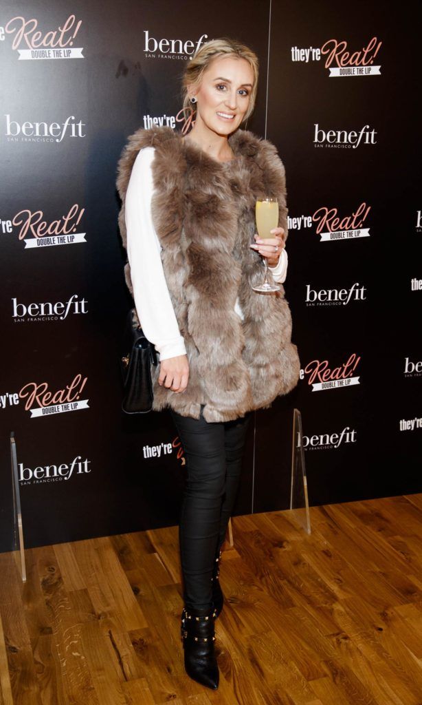 Marissa Carter pictured at the Benefit Cosmetics They’re Real! Lipstick Launch in the Morrison Hotel Dublin. Picture Andres Poveda