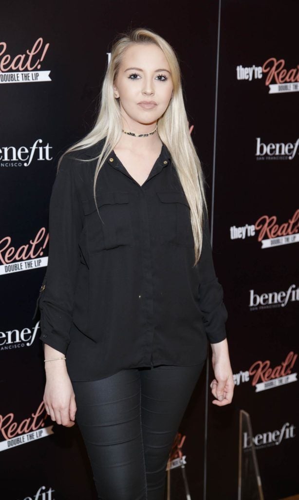 Kendra Becker pictured at the Benefit Cosmetics They’re Real! Lipstick Launch in the Morrison Hotel Dublin. Picture Andres Poveda