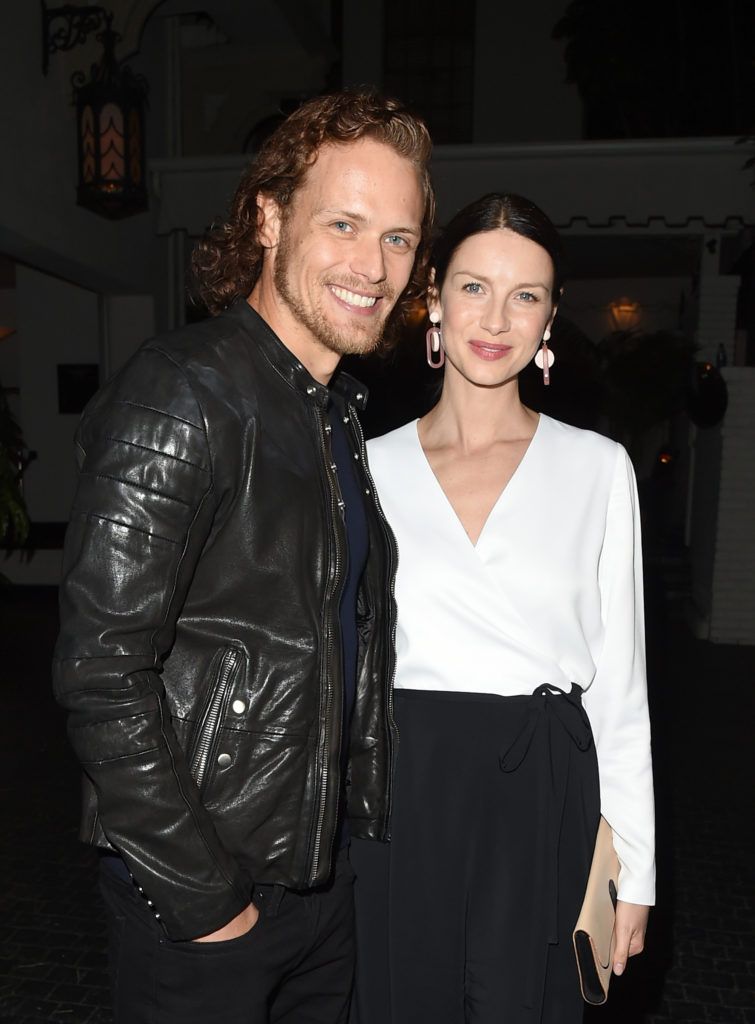 Caitriona Balfe and Sam Heughan attend the STARZ Pre-Golden Globe Celebration at Chateau Marmont on January 8, 2016 in Los Angeles, California.  (Photo by Jason Merritt/Getty Images)