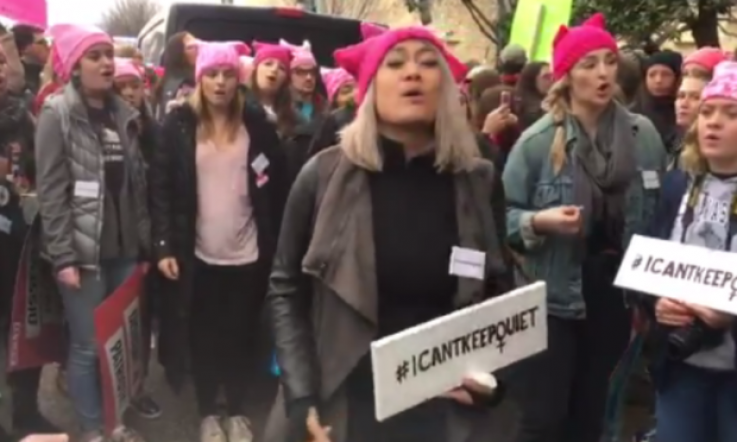 This 'singing flashmob' from the Women's March has gone viral for all the right reasons