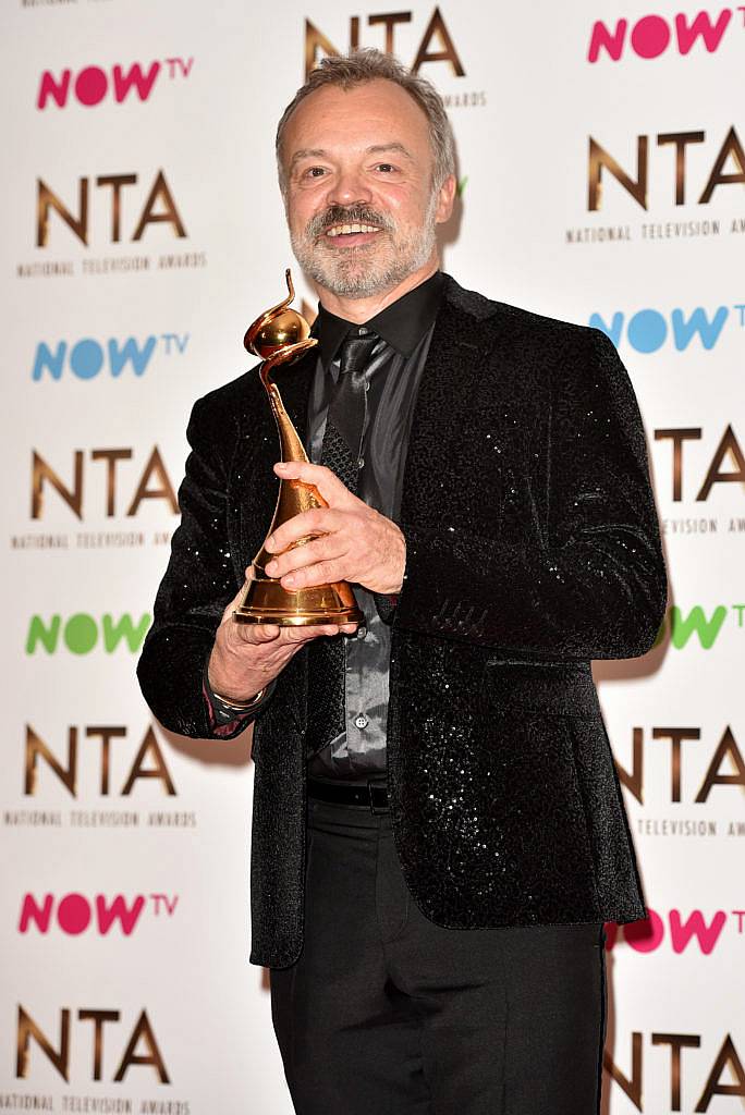 The 2017 National Television Awards held at the O2 - winners' board.

Featuring: Graham Norton
Where: London, United Kingdom
When: 25 Jan 2017
Credit: Daniel Deme/WENN.com