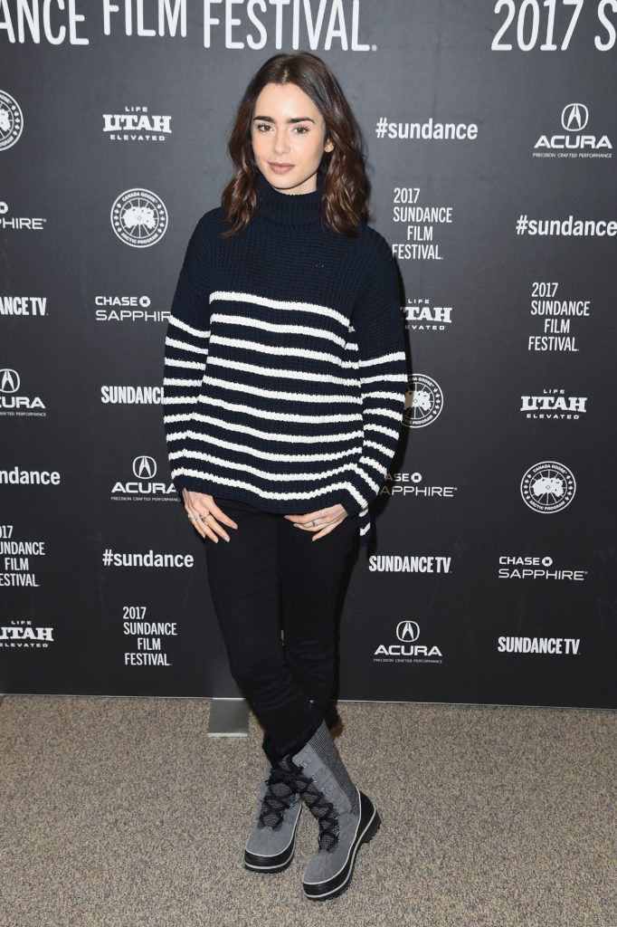 Lily Collins attends the "To The Bone" Premiere on day 4 of the 2017 Sundance Film Festival at Eccles Center Theatre on January 22, 2017 in Park City, Utah.  (Photo by Nicholas Hunt/Getty Images for Sundance Film Festival)