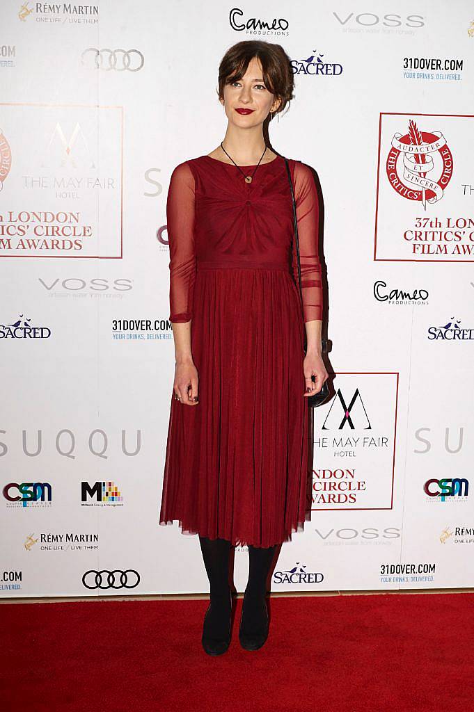 Sofia Safonova poses on the red carpet arriving to attend the London Critics' Circle Film Awards in London on January 22, 2017.  (Photo NIKLAS HALLE'N/AFP/Getty Images)