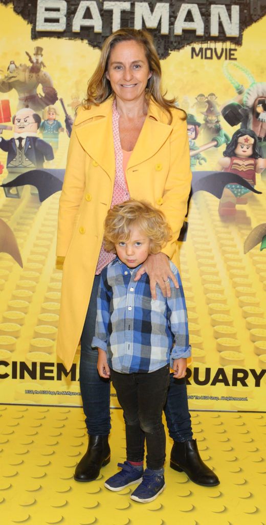 Debbie O'Donnell and her son Sam Carroll at the Irish premiere screening of The Lego Batman Movie at the Odeon Point Village, Dublin (Picture: Brian McEvoy).