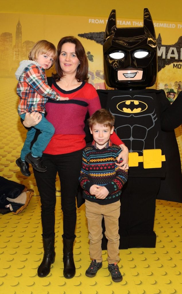 Fergal Ryan, Aoife Masterson and Donncha Ryan at the Irish premiere screening of The Lego Batman Movie at the Odeon Point Village, Dublin (Picture: Brian McEvoy).