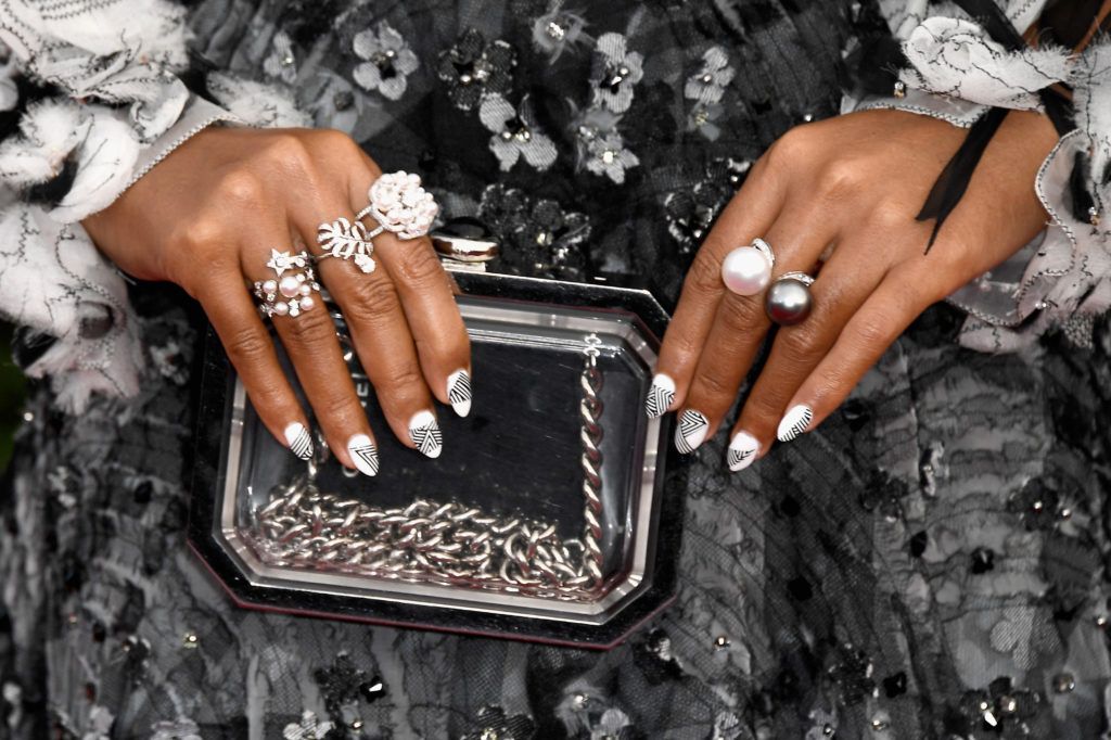LOS ANGELES, CA - JANUARY 29:  Actor Janelle Monae, jewelry detail, attends The 23rd Annual Screen Actors Guild Awards at The Shrine Auditorium on January 29, 2017 in Los Angeles, California. 26592_008  (Photo by Frazer Harrison/Getty Images)