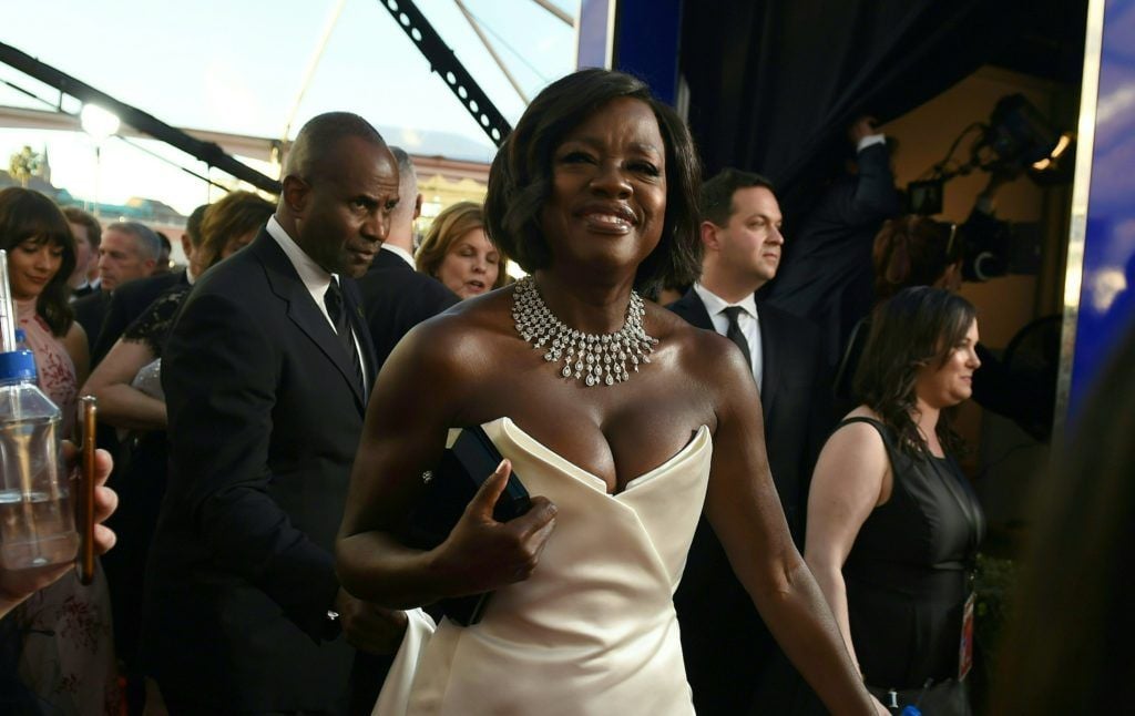 Actress Viola Davis arrives for the 23rd Annual Screen Actors Guild Awards at the Shrine Exposition Center on January 29, 2017, in Los Angeles, California.  (Photo ROBYN BECK/AFP/Getty Images)