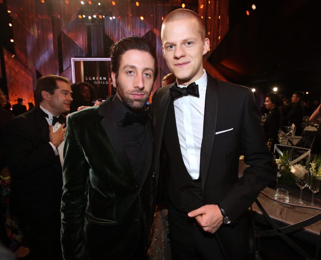 LOS ANGELES, CA - JANUARY 29: Actors Simon Helberg and Lucas Hedges during The 23rd Annual Screen Actors Guild Awards at The Shrine Auditorium on January 29, 2017 in Los Angeles, California. 26592_012  (Photo by Christopher Polk/Getty Images for TNT)