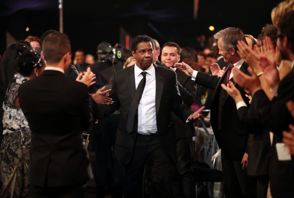 LOS ANGELES, CA - JANUARY 29:  Actor Denzel Washington, accepting the award for Male Actor in a Leading Role, during The 23rd Annual Screen Actors Guild Awards at The Shrine Auditorium on January 29, 2017 in Los Angeles, California. 26592_012  (Photo by Christopher Polk/Getty Images for TNT)
