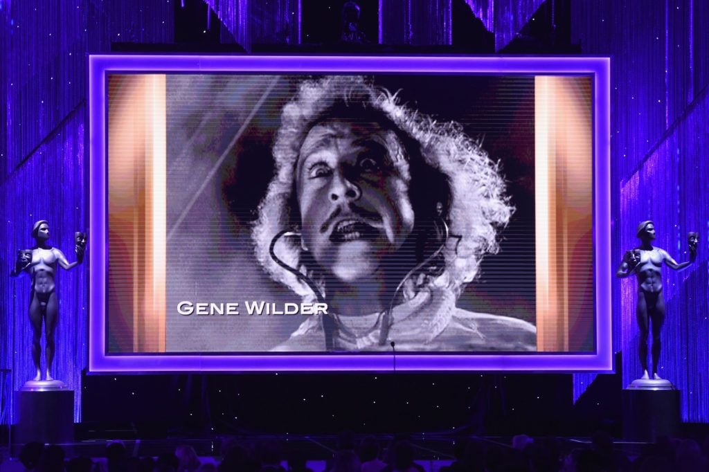 LOS ANGELES, CA - JANUARY 29:  Video tribute to the late actor Gene Wilder onstage during The 23rd Annual Screen Actors Guild Awards at The Shrine Auditorium on January 29, 2017 in Los Angeles, California. 26592_014  (Photo by Kevin Winter/Getty Images )