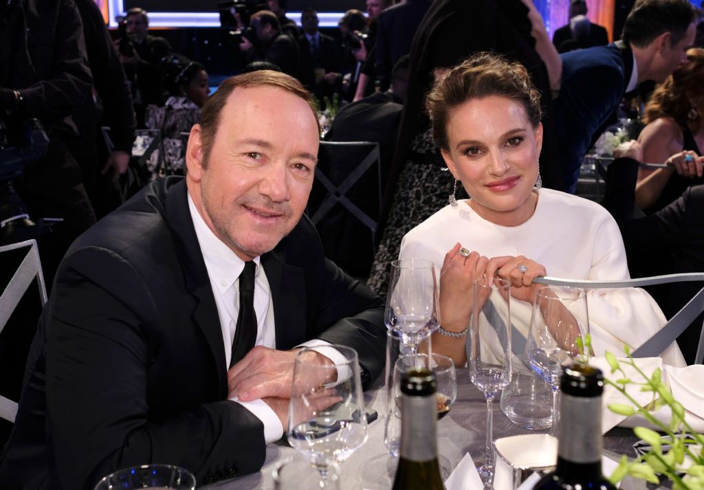 LOS ANGELES, CA - JANUARY 29:  Actors Kevin Spacey (L) and Natalie Portman pose during The 23rd Annual Screen Actors Guild Awards at The Shrine Auditorium on January 29, 2017 in Los Angeles, California. 26592_009  (Photo by Dimitrios Kambouris/Getty Images for TNT)