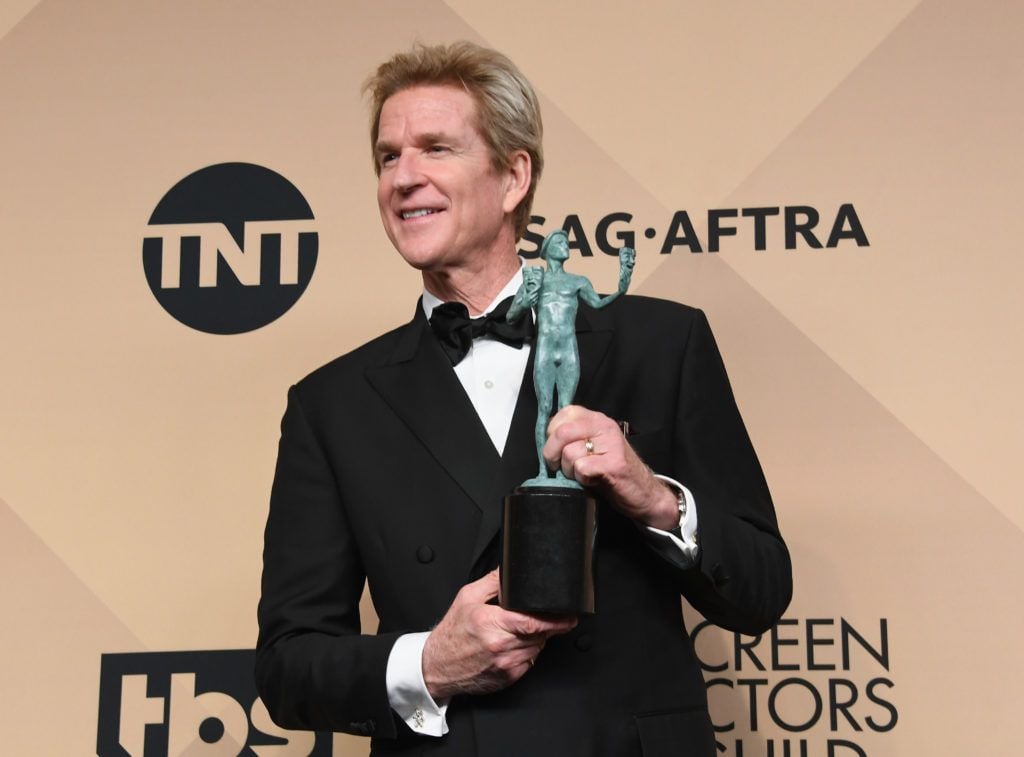LOS ANGELES, CA - JANUARY 29:  Actor Matthew Modine, co-recipient of the Outstanding Performance by an Ensemble in a Drama Series award for 'Stranger Things,' poses in the press room during the 23rd Annual Screen Actors Guild Awards at The Shrine Expo Hall on January 29, 2017 in Los Angeles, California.  (Photo by Alberto E. Rodriguez/Getty Images)