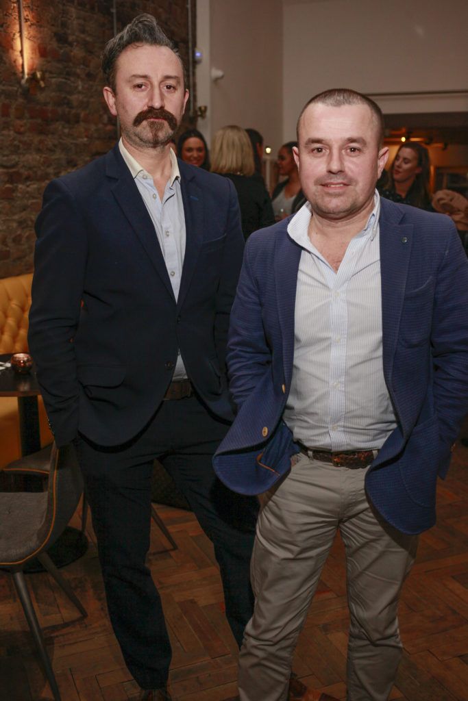 Giovanni Viscardi co-owner and Eddie Kehoe at the launch night of Bagots Hutton Restaurant at 6 Upper Ormond Quay, Dublin. Photo by Daragh McDonagh