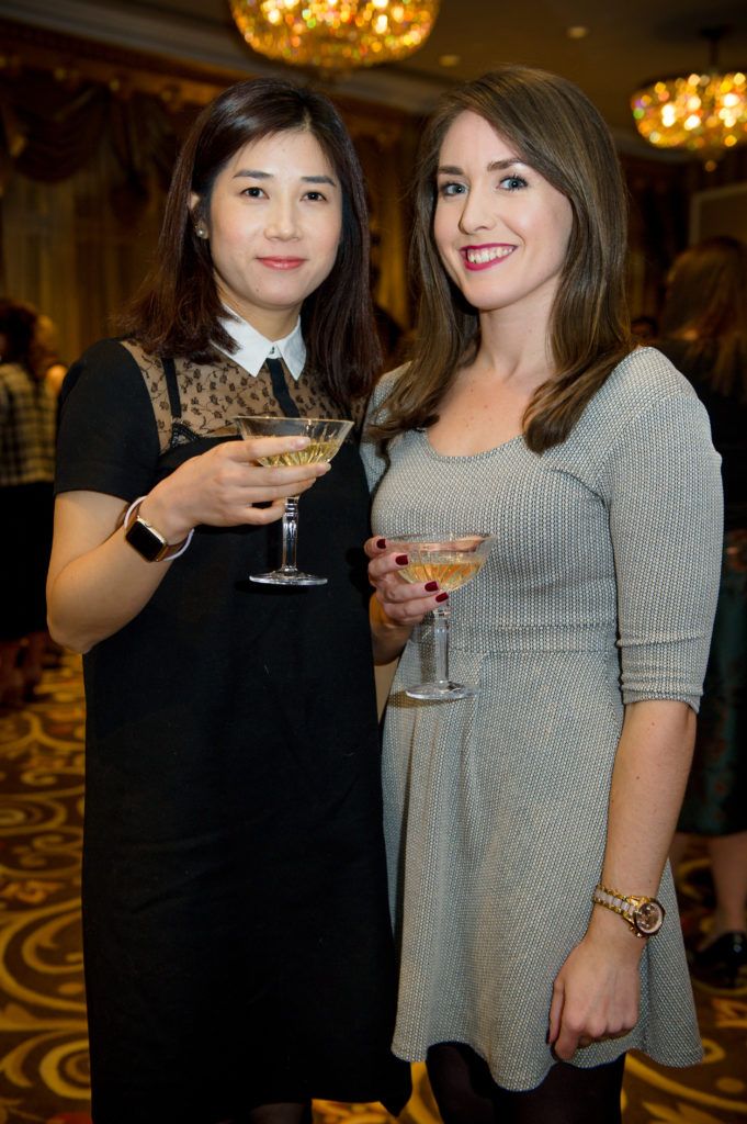 L-R Jian Li and Louise Brennan at the Industry Launch of the Banking Hall at the Westin Dublin. This event celebrated the launch of The Banking Hall as a unique destination venue in Dublin city center. Photo by Deirdre Brennan