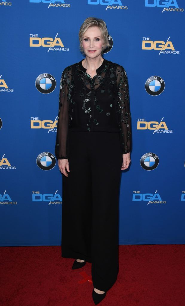 Actress Jane Lynch arrives for the 69th Annual Directors Guild Awards (DGA), February 4, 2017 in Beverly Hills, California. (Photo MARK RALSTON/AFP/Getty Images)