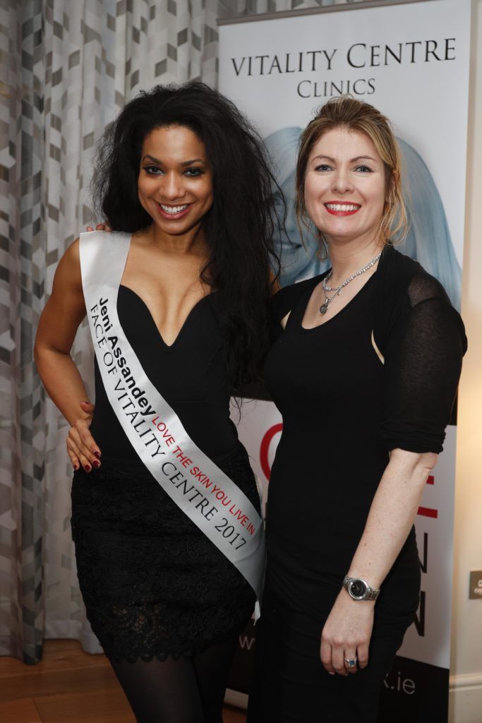 Pictured was Miss Bikini Ireland, Jeni Assandey and Vitality Centres owner Frances Flannery at the launch of Vitality Centres new website www.younger.ie which focuses on a wide range of non surgical skin treatments. Picture Conor McCabe Photography.