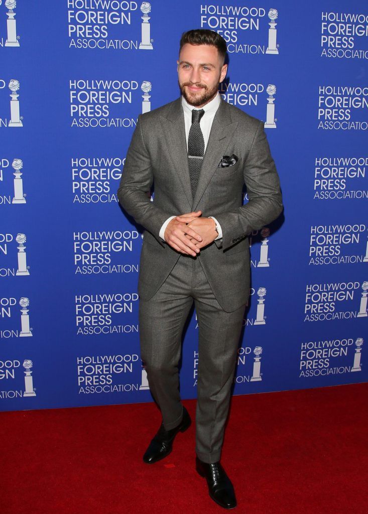 Aaron Taylor-Johnson attends the The Hollywood Foreign Press Association (HFPA) Annual Grants Banquet, in Beverly Hills, California, on August 4, 2016..       (Photo JEAN BAPTISTE LACROIX/AFP/Getty Images)
