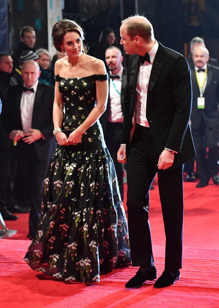 LONDON, ENGLAND - FEBRUARY 12:  (L-R) Amanda Berry, Catherine, Duchess of Cambridge and Prince William, Duke of Cambridge attend the 70th EE British Academy Film Awards (BAFTA) at Royal Albert Hall on February 12, 2017 in London, England.  (Photo by Gareth Cattermole/Getty Images)