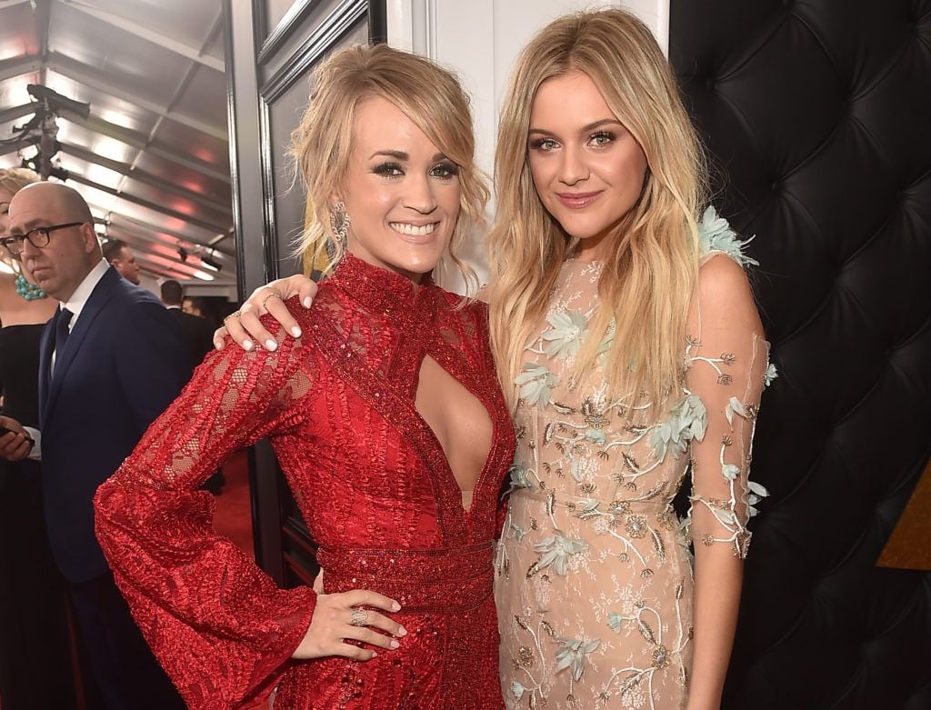 LOS ANGELES, CA - FEBRUARY 12: Singers Carrie Underwood and Kelsea Ballerini attend The 59th GRAMMY Awards at STAPLES Center on February 12, 2017 in Los Angeles, California.  (Photo by Alberto E. Rodriguez/Getty Images for NARAS)