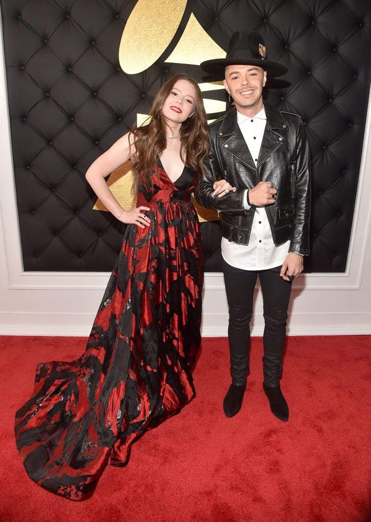 LOS ANGELES, CA - FEBRUARY 12: Musicians Joy Huerta and Jesse Huerta of Jesse & Joy attend The 59th GRAMMY Awards at STAPLES Center on February 12, 2017 in Los Angeles, California.  (Photo by Alberto E. Rodriguez/Getty Images for NARAS)