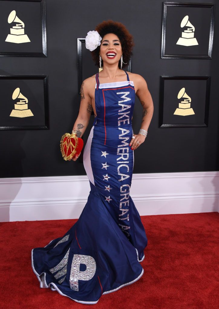 Joy Villa arrives for the 59th Grammy Awards pre-telecast on February 12, 2017, in Los Angeles, California.       (Photo MARK RALSTON/AFP/Getty Images)