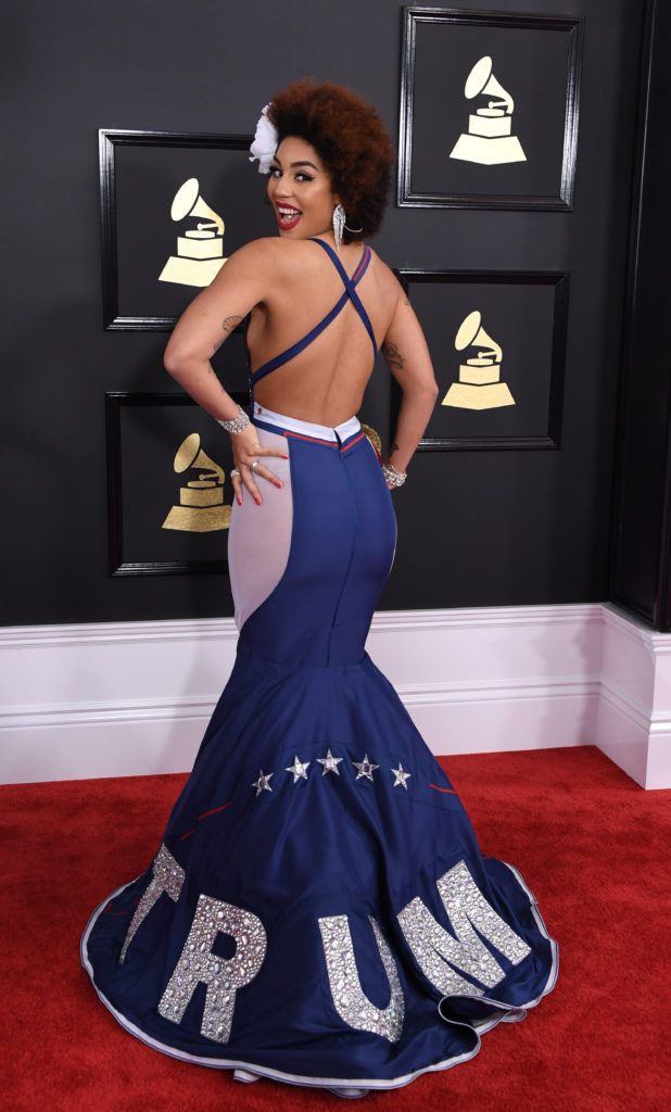 Joy Villa arrives for the 59th Grammy Awards pre-telecast on February 12, 2017, in Los Angeles, California.        (Photo MARK RALSTON/AFP/Getty Images)