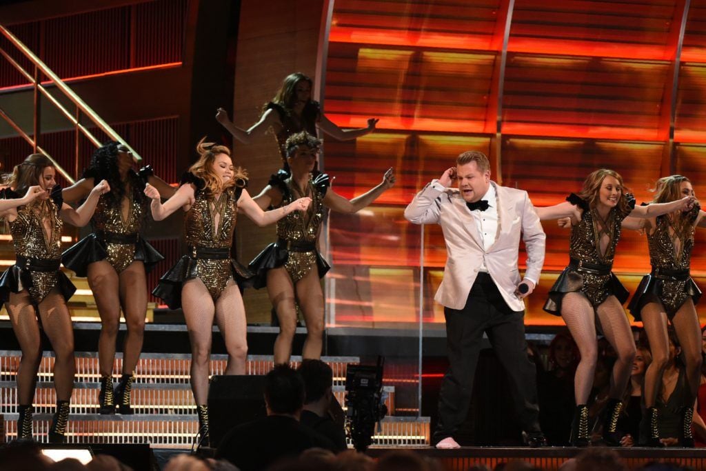 Hosts James Corden performs onstage during the 59th Annual Grammy music Awards on February 12, 2017, in Los Angeles, California. (Photo VALERIE MACON/AFP/Getty Images)