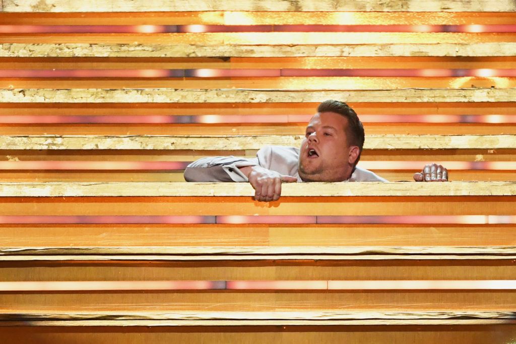 LOS ANGELES, CA - FEBRUARY 12:  Host James Corden performs onstage during The 59th GRAMMY Awards at STAPLES Center on February 12, 2017 in Los Angeles, California.  (Photo by Kevin Winter/Getty Images for NARAS)