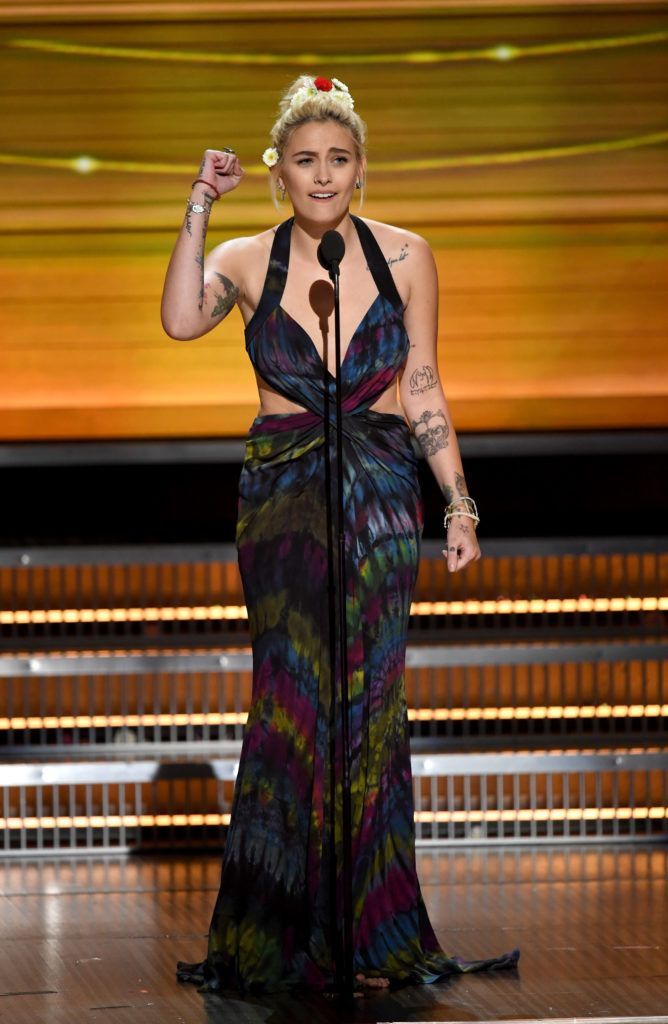 LOS ANGELES, CA - FEBRUARY 12:  Paris Jackson speaks onstage during The 59th GRAMMY Awards at STAPLES Center on February 12, 2017 in Los Angeles, California.  (Photo by Kevin Winter/Getty Images for NARAS)